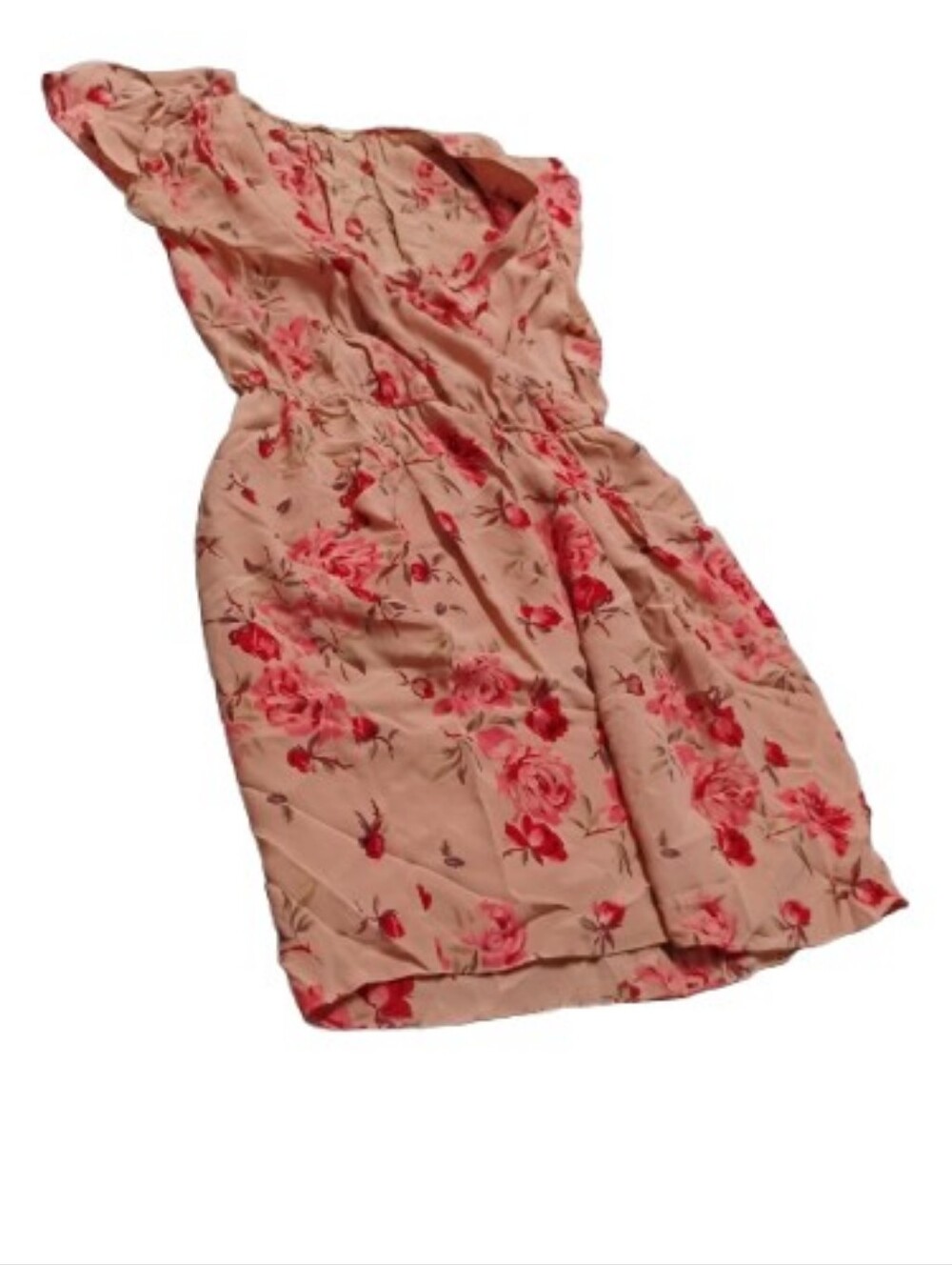Rebecca Taylor Women's Pink Floral Silk V Neck Mini Dress Sz 8
